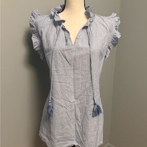 Rungolee Blue and White Stripped Francesca Cotton Blouse